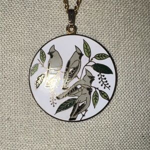 JAF Cloisonné Bird Pendant Necklace